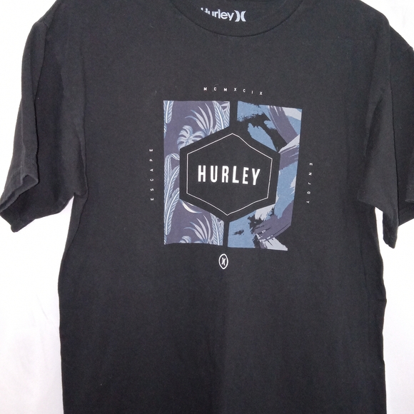 Hurley Black Graphic Men's T-Shirt Size Medium EUC - Picture 3 of 8